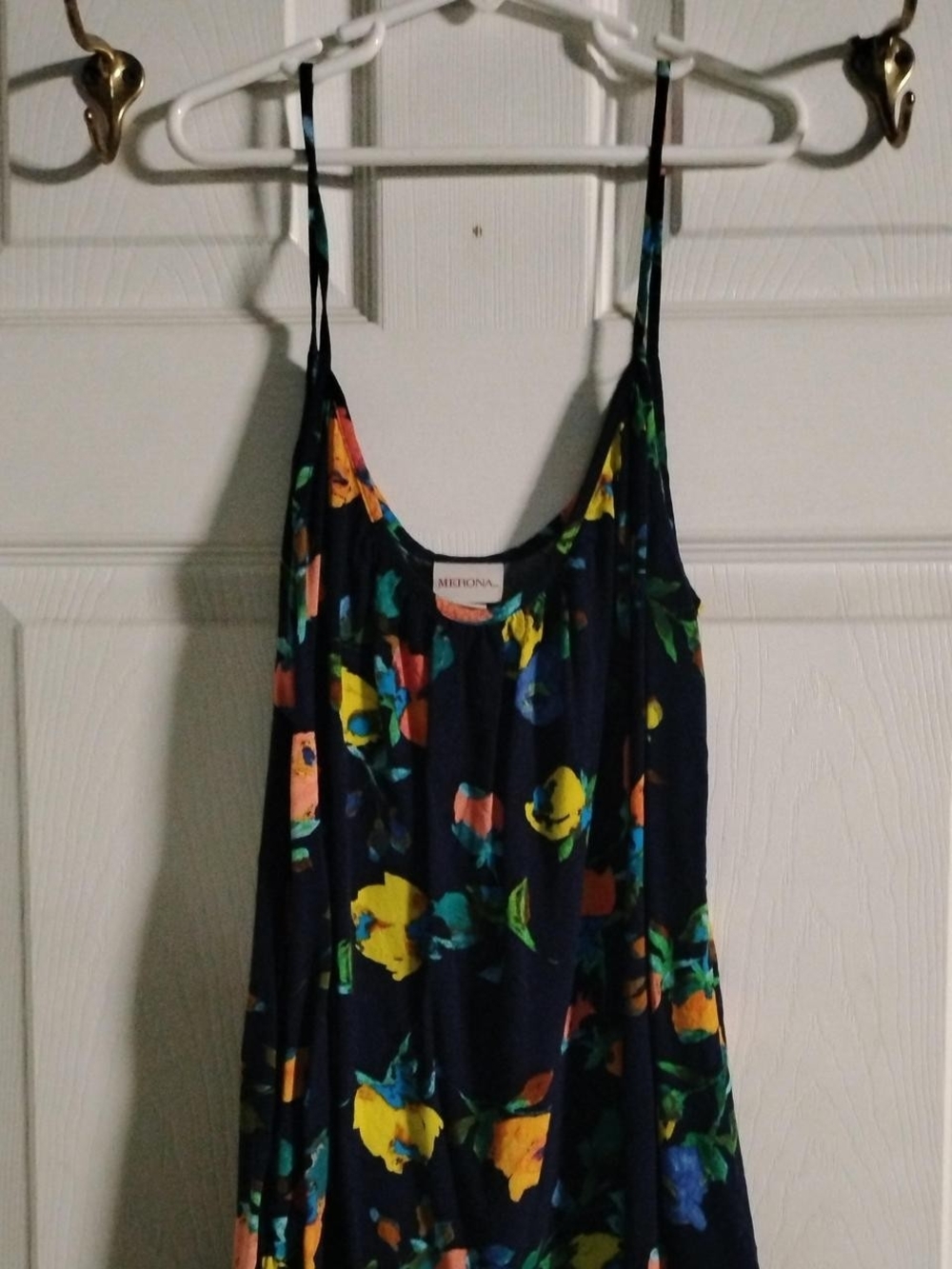 Merona Navy Floral Tank Top with Bright Bloom Print